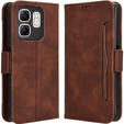 Etui z klapką do Infinix Hot 50i 4G, Card Slot, brązowe