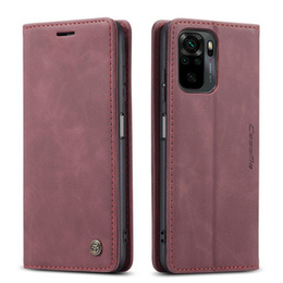Etui CASEME do Xiaomi Redmi Note 10 / 10S, Leather Wallet Case, bordowe