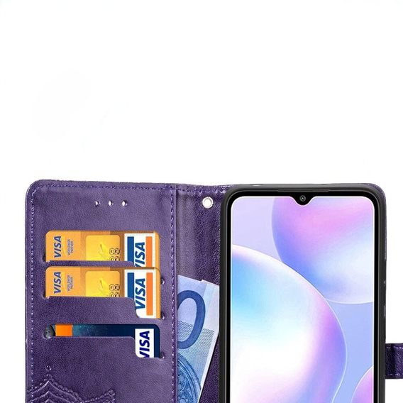Etui z klapką do Samsung Galaxy M55 5G, Mandala, fioletowe