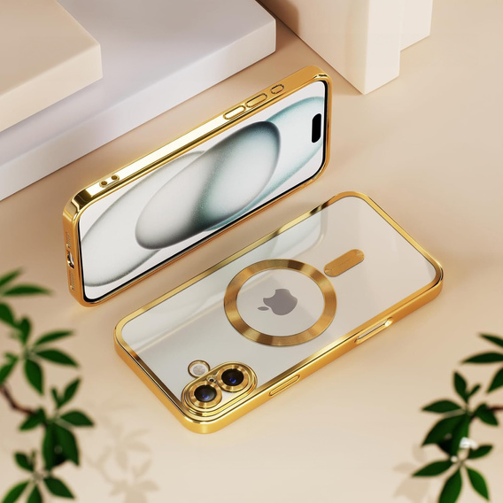 Etui do iPhone 16 Plus, Electro MagSafe, złote + Szkło na ekran