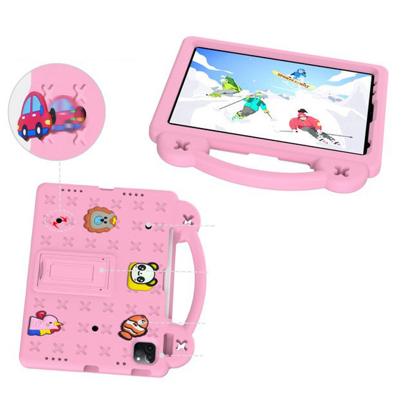 Etui do iPad 11" 2025 A16 (11 gen.) / iPad 10.9" 2022 (10 gen.), Cute Patterns, z podstawką, Różowe
