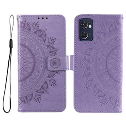 Etui z klapką do Oppo Reno7 5G, Mandala, fioletowe
