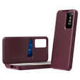 Etui z klapką do Samsung Galaxy S25+ Plus, Smart View Wallet, bordowe