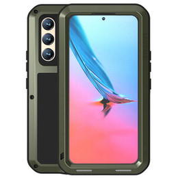 Etui Love Mei do Samsung Galaxy S22, pancerne ze szkłem, zielone