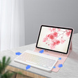 Etui z podświetlaną klawiaturą bluetooth do iPad 11" 2025 A16 (11 gen.) / iPad 10.9" 2022 (10 gen.), różowe