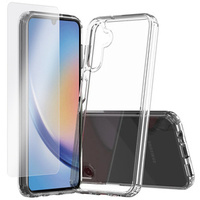 Zestaw Etui do Samsung Galaxy A34 5G, Hybrid Case, Przezroczyste + szkło