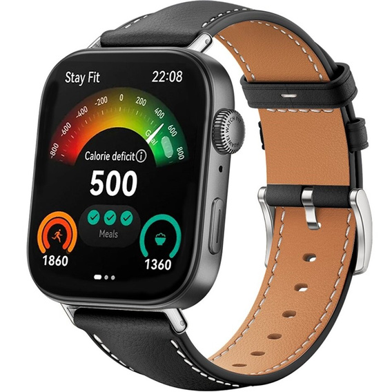 Pasek Skórzany do Huawei Watch Fit 4 / 4 Pro / 3, Czarny