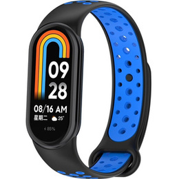 Pasek Silikonowy do Xiaomi Smart Band 10 / 9 / 8, Czarny / Niebieski
