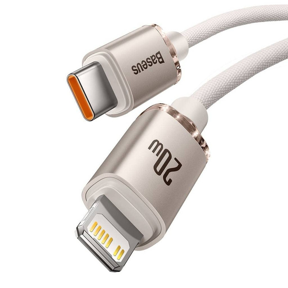 Baseus Crystal Shine kabel USB‑C – Lightning 2 m 20 W - Różowy
