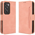 Etui z klapką do Oppo Reno 12 Pro, Card Slot, różowe