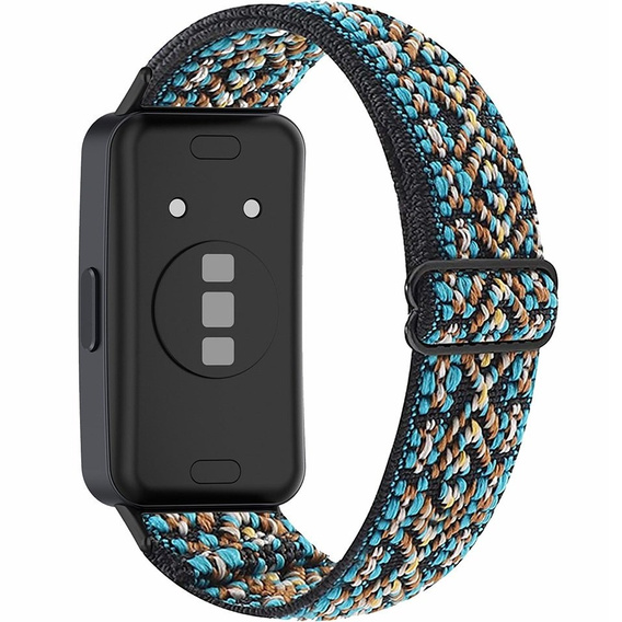 Pasek Nylonowy do Huawei Band 8 / Huawei Band 9 / Huawei Band 10, brązowe akcenty
