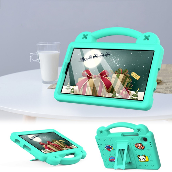Etui do Samsung Galaxy Tab A11/A9, Cute Patterns, z podstawką, Zielone