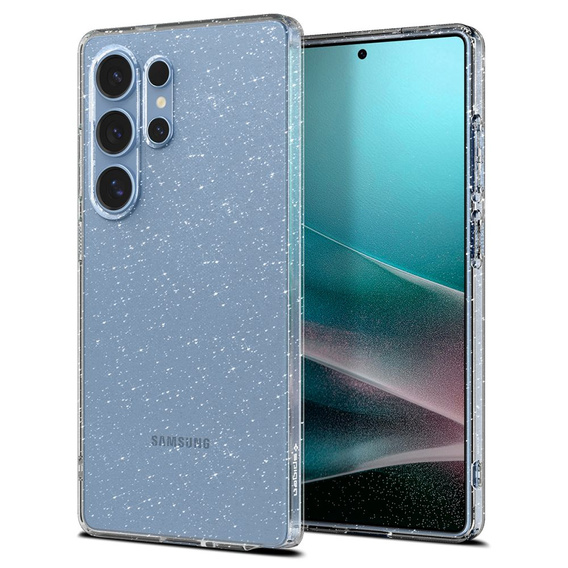 Etui Spigen do Samsung Galaxy S25 Ultra, Liquid Crystal Glitter, przezroczyste + Szkło hartowane