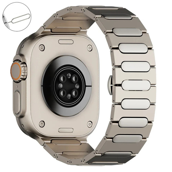 Bransoleta do Apple Watch 1/2/3/4/5/6/7/8/9/10/11/SE Ultra 1/2/3 42/44/45/46/49mm, Tytanowa