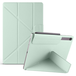 Magnetyczne etui origami do Samsung Galaxy Tab S10 Lite / S10 FE / S9 FE / S9 – jasnozielone