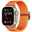 Pasek Nylonowy do Apple Watch 1/2/3/4/5/6/7/8/9/10/11/SE Ultra 1/2/3 42/44/45/46/49mm, elastyczny, Pomarańczowy