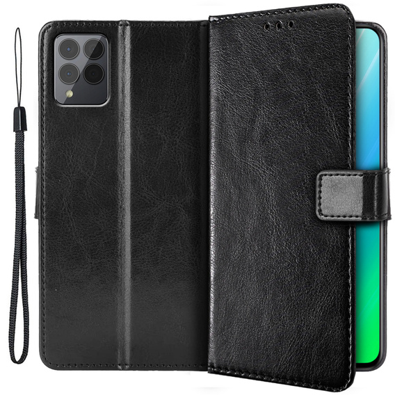 Etui z klapką do T Phone Pro 5G, Crazy Horse Wallet, czarne