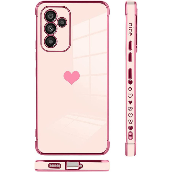 Etui do Samsung Galaxy A34 5G, Electro heart, różowe rose gold