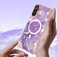 Etui do Samsung Galaxy A54, do MagSafe, Marble, fioletowe