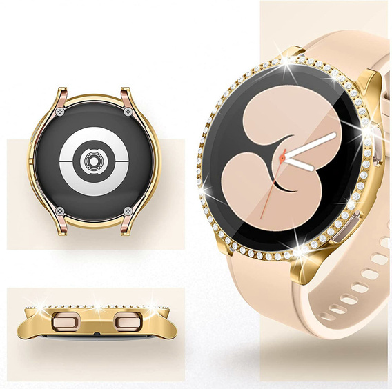 2w1 Etui + Szkło Hartowane do Samsung Galaxy Watch 6 44mm, Złote