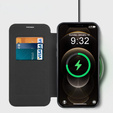 Etui z klapką do iPhone 12 Pro, RFID Wallet MagSafe z ochroną aparatu, czarne