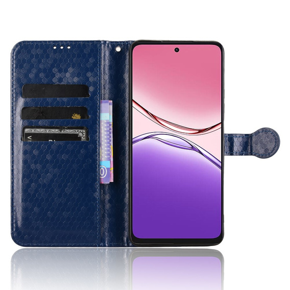 Etui z klapką do Oppo A5 Pro 5G, Wallet Rhombus, niebieskie