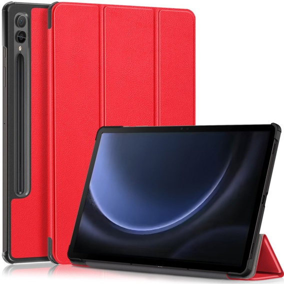 Etui do Samsung Galaxy Tab S9 FE+ Plus, Smartcase z miejscem na rysik, czerwone