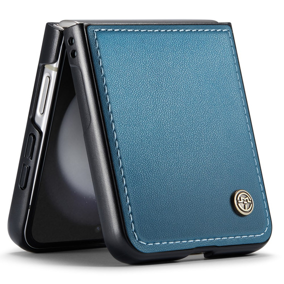 Etui do Samsung Galaxy Z Flip7 FE / Z Flip6, CASEME Litchi Leather, niebieskie