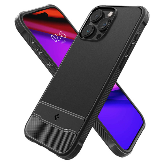 Etui Spigen do iPhone 15 Pro, Rugged Armor MagSafe, Czarne