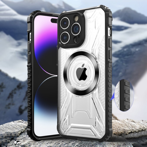 Etui Dropproof do MagSafe do iPhone 15 Pro Max, czarne / przezroczyste