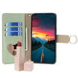 Etui z klapką do Samsung Galaxy A56 5G, Wallet Zipper Pocket, z lusterkiem, zielone