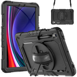 Etui pancerne do Samsung Galaxy Tab S10 Lite / S10 FE / S9 FE, ochronne 360 z miejscem na rysik, czarne