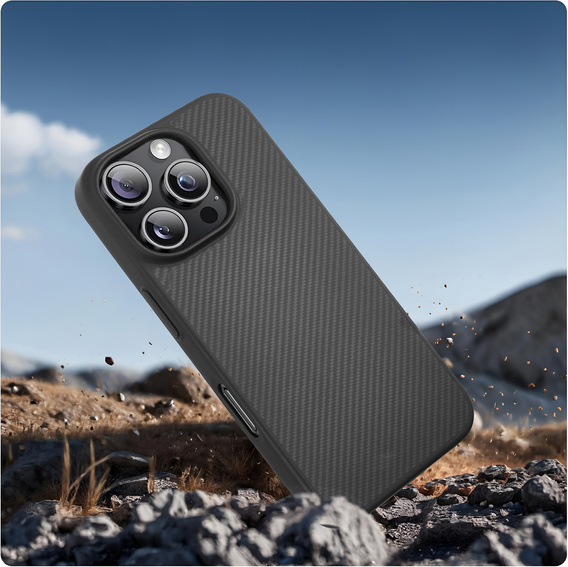 Etui do iPhone 16 Pro, Aramid Fiber Cover, czarne
