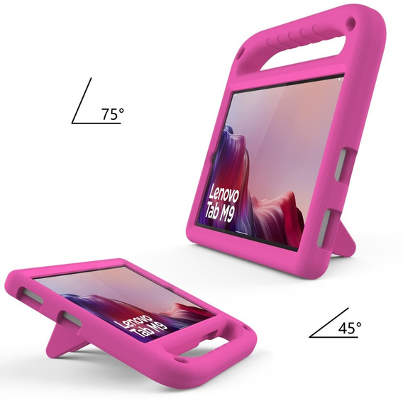 Etui dla dzieci do Lenovo Tab M9, dziecięce z uchwytem, Różowe
