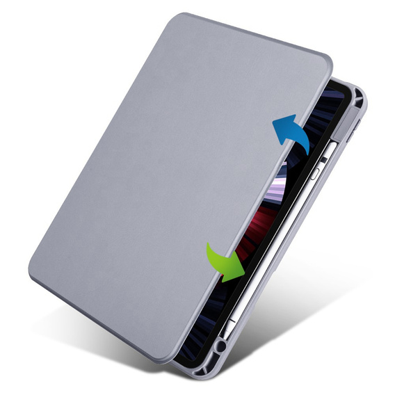 Etui do iPad Pro 11" 2022/2021/2020 (4/3/2 gen.), z miejscem na rysik, Obrotowe 360°, Fioletowe