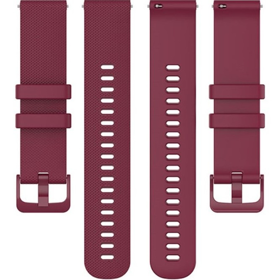 Pasek Silikonowy uniwersalny 22mm, z teksturą siatki, Bordowy