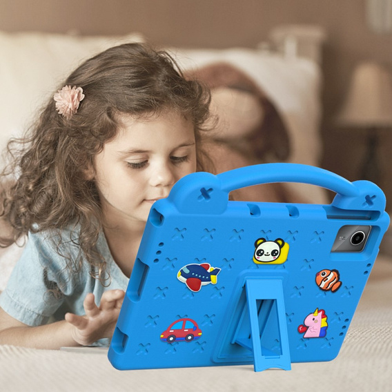 Etui do Lenovo Tab M11 / Huawei MatePad SE 11", Cute Patterns, z podstawką, niebieskie