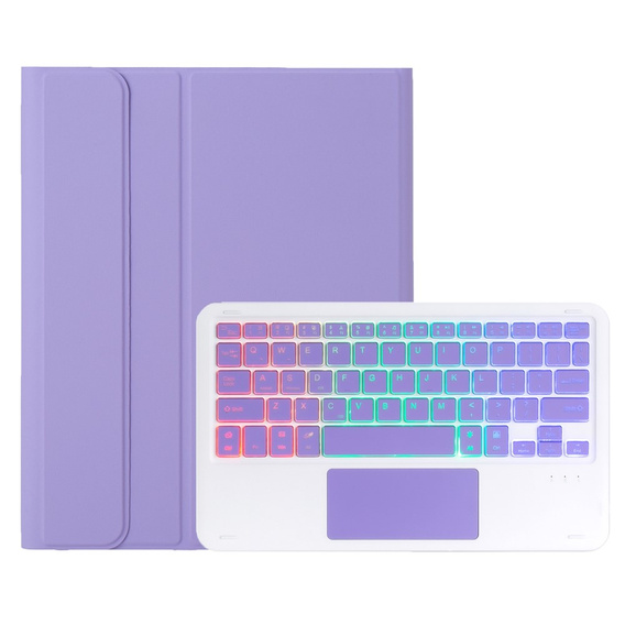 Etui z podświetlaną klawiaturą Bluetooth i touchpadem do Samsung Galaxy Tab A11+ – fioletowe