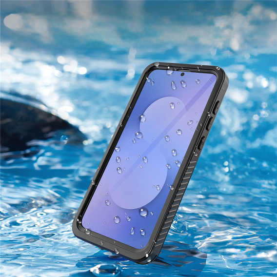 Etui Wodoodporne IP68 do Samsung Galaxy S25 FE, Redpepper, do MagSafe, przezroczyste z czarną ramką