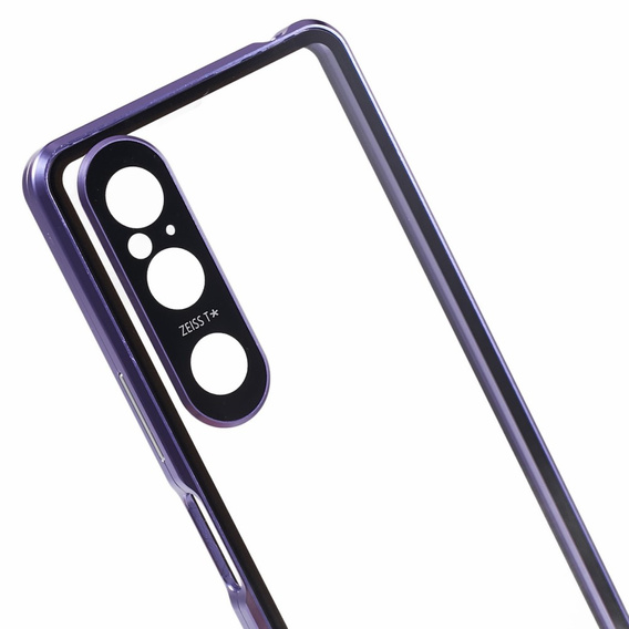 Etui do Sony Xperia 1 V, Magnetic Dual Glass, fioletowe