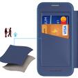 Etui z klapką Dux Ducis do iPhone 17 Pro Max, Skin X Pro, do MagSafe, granatowe