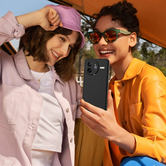 Etui silikonowe do Xiaomi Poco F7 Ultra – czarne, kompatybilne z MagSafe, antywstrząsowe