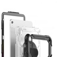Etui ochronne do iPad 11" 2025 A16 (11 gen.) / 10.9" 2022 (10 gen.) z folią PET, paskiem na ramię i obrotową podstawką - czarne