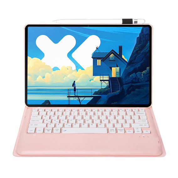 Etui z klawiaturą Bluetooth do Lenovo Idea Tab Pro / Tab P12 – różowe