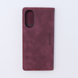 Etui do Oppo A78 4G, ERBORD Vintage portfel z klapką, czerwone