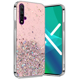 Etui do Huawei Nova 5T/Honor 20, Glittery, różowe