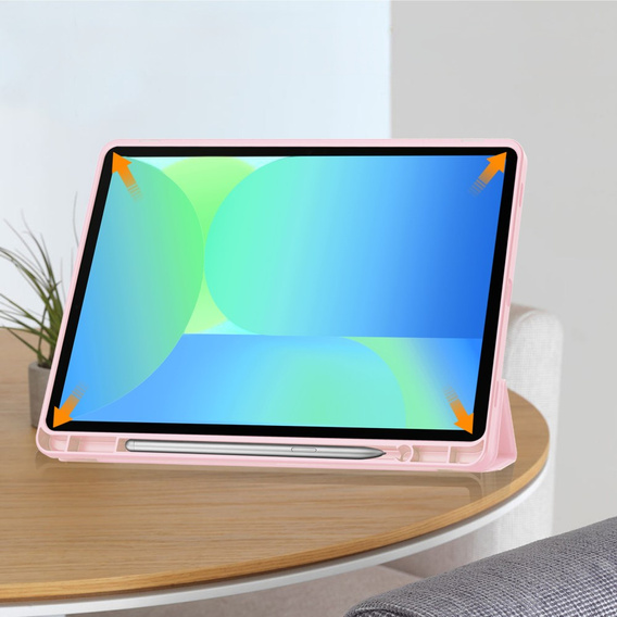 Etui do Samsung Galaxy Tab S10 FE+ Plus, Smartcase z miejscem na rysik, różowe