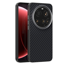 Etui ABEEL do Xiaomi 15 Ultra, Carbon Fiber, do MagSafe, czarne