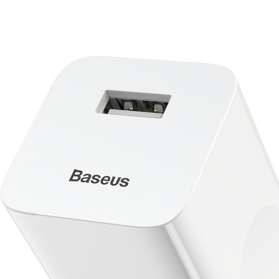 Baseus QC 3.0 – ładowarka sieciowa USB-A 24W, biała