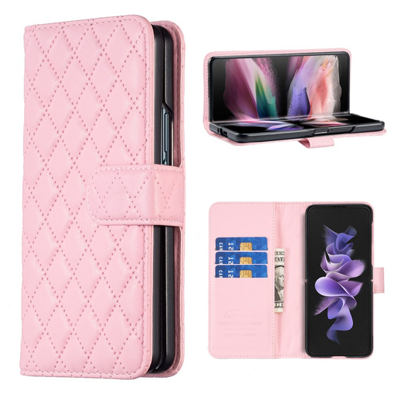 Etui z klapką do Samsung Galaxy Z Fold6 5G, Wallet, BINFEN COLOR, różowe